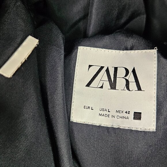 ZARA Man Black Quilted Chore Jacket L - Picture 2 of 4